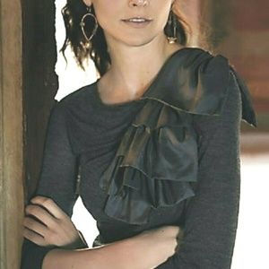 Anthropologie Deletta Volante Tee Ruffle Bow